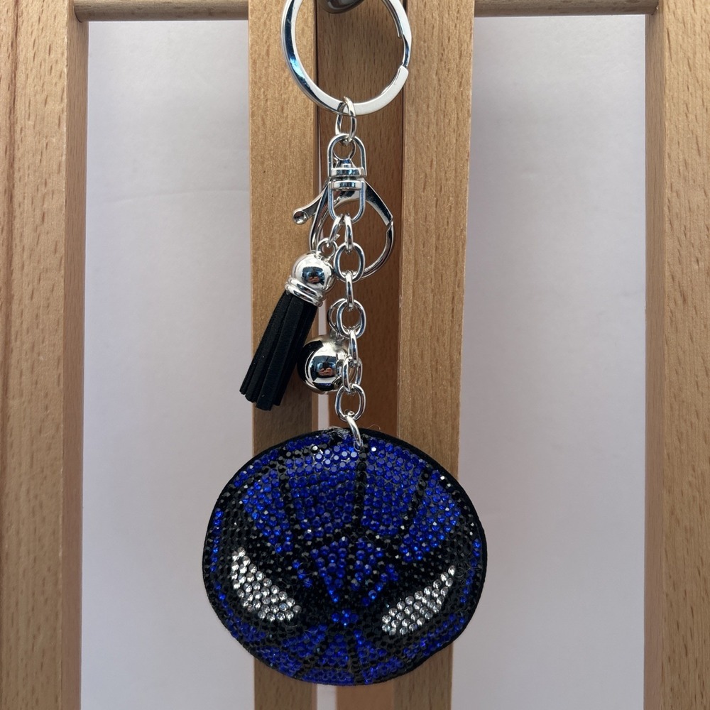 Spiderman Face Bling Bag Charm / Keychain W/ Tassel